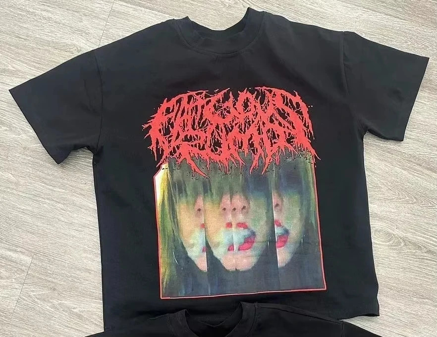 Harajuku Retro Drolandmiller Face Print Goth Style Graphic T Shirts Men Women Tshirt Streetwear Y2k Tops Mens Clothing Tshirt 250218