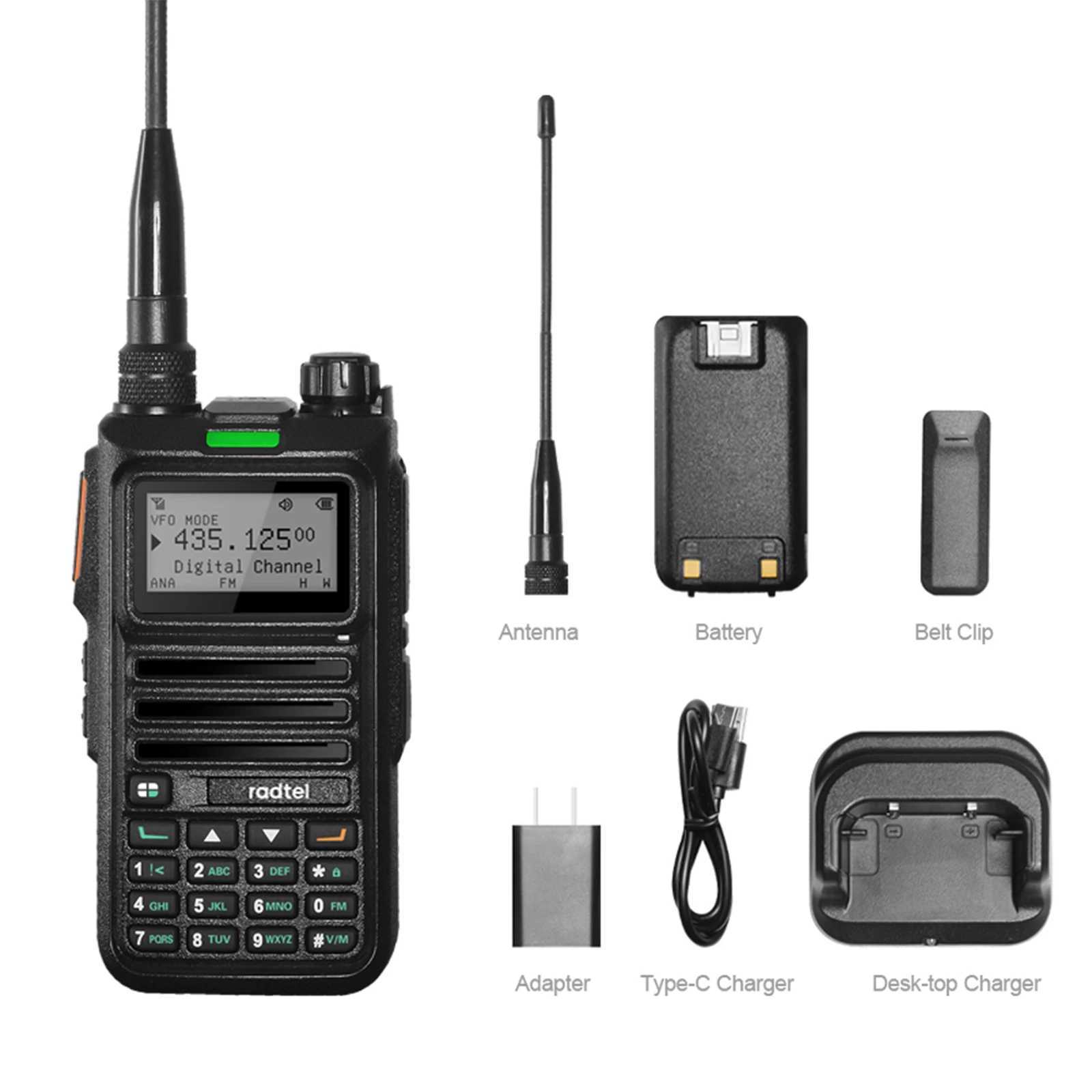 Radtel RT-4D DMR Radio Digital Walkie Talkie Dual Mode Analog Two Way Radio Dual Time Slot Ham Radio 1024 ChannelsXJ250219