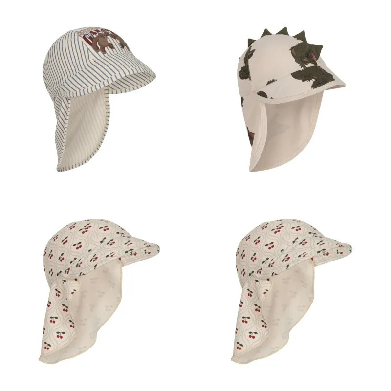 Kids Sunshade Hats Baby Boys Cap Girls High Quality Swimming Suit Childrens Beach Caps Baby Hat Sunscreen Elasticity Hat 250219