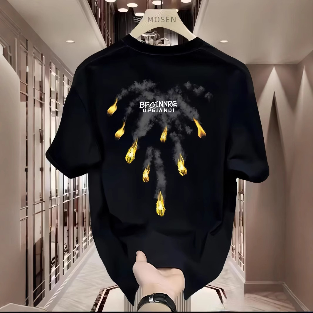 2025 New Short Sleeve Men's Designer T-shirt Loose Large Lion Personalized Printed Half Sleeve Fashion Casual T-shirt Summer Men And Women