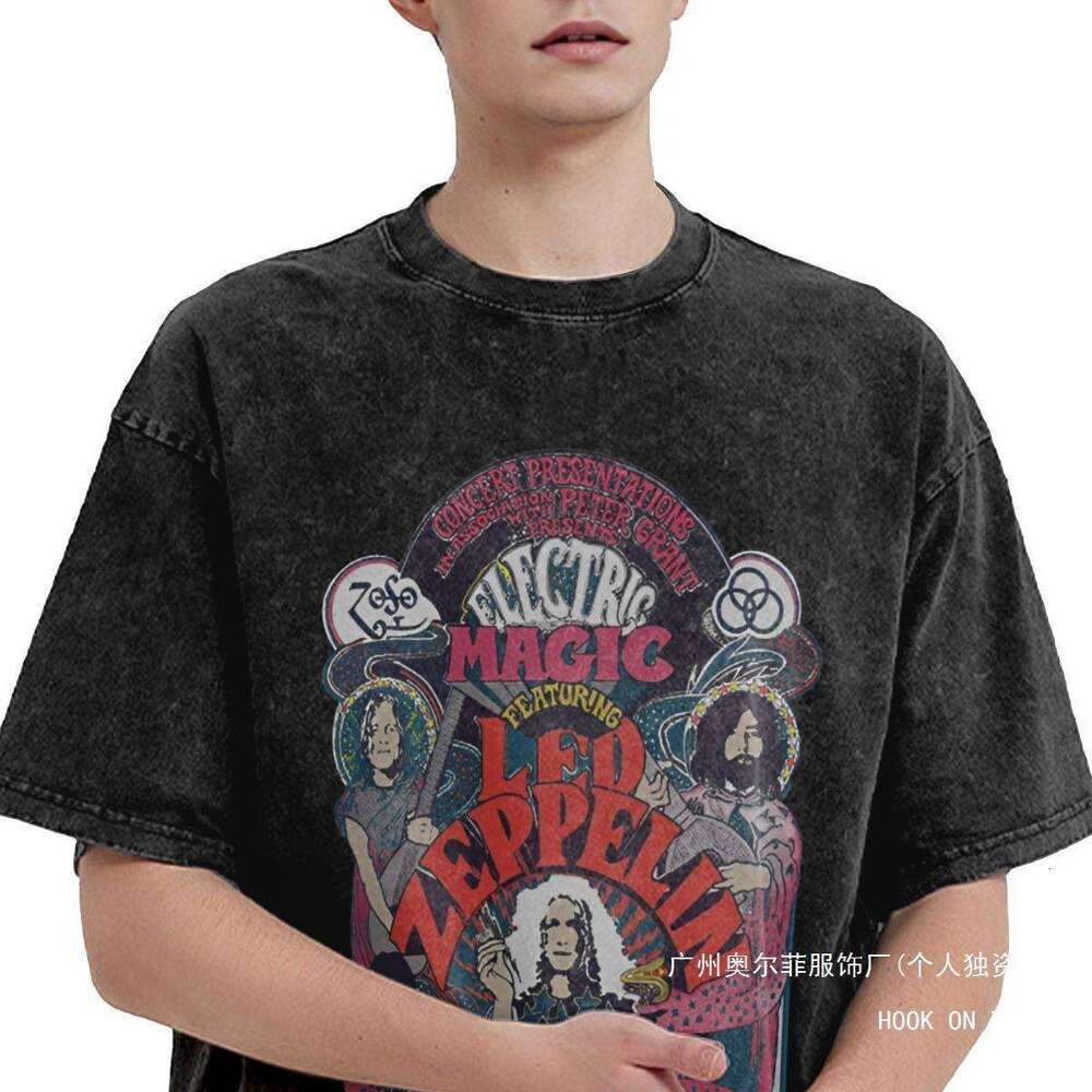 Heavy Metal Music Band Washed T Shirt Streetwear Vintage T-S