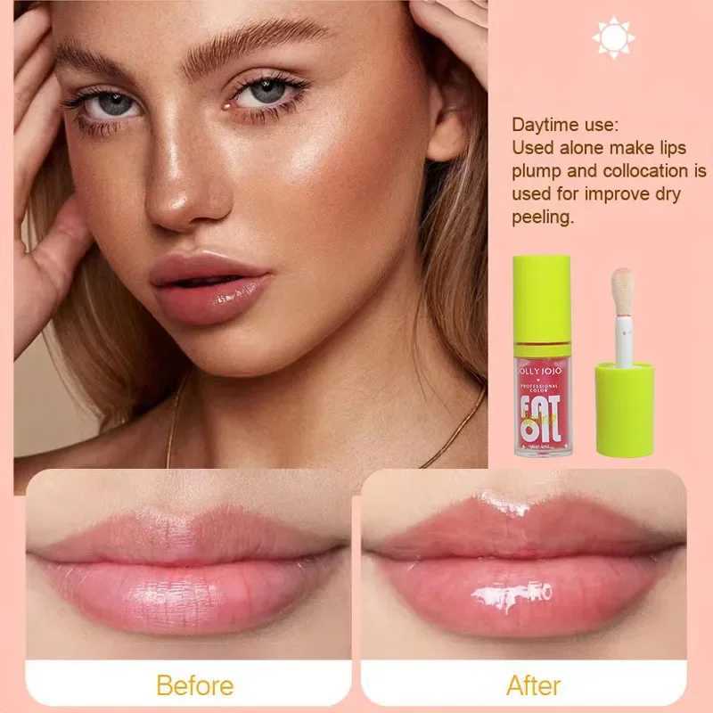 Hydrating Lip Glaze Lip Plumping Fat Oil Lip Oil Plumper Lip Gloss Oil Clear Transparent Lip Oil Tinted for Lip CareW250219