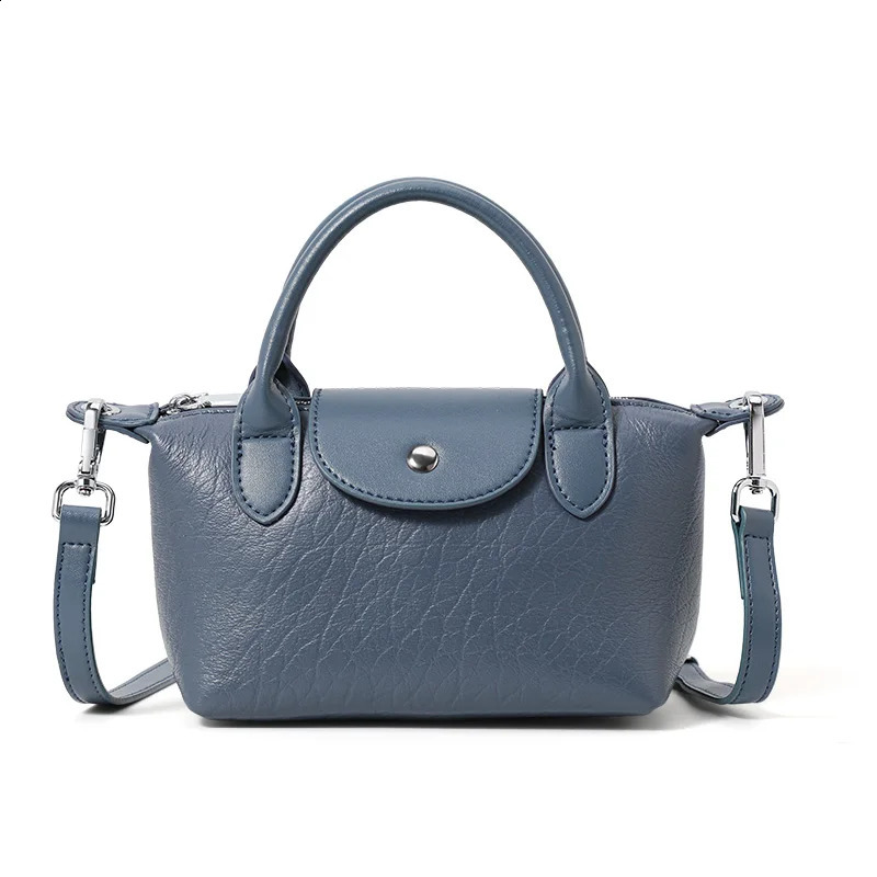 Bubble pattern cowhide niche versatile womens bag shoulder messenger handbag bag simple fashion womens bag zipper small shell 250214