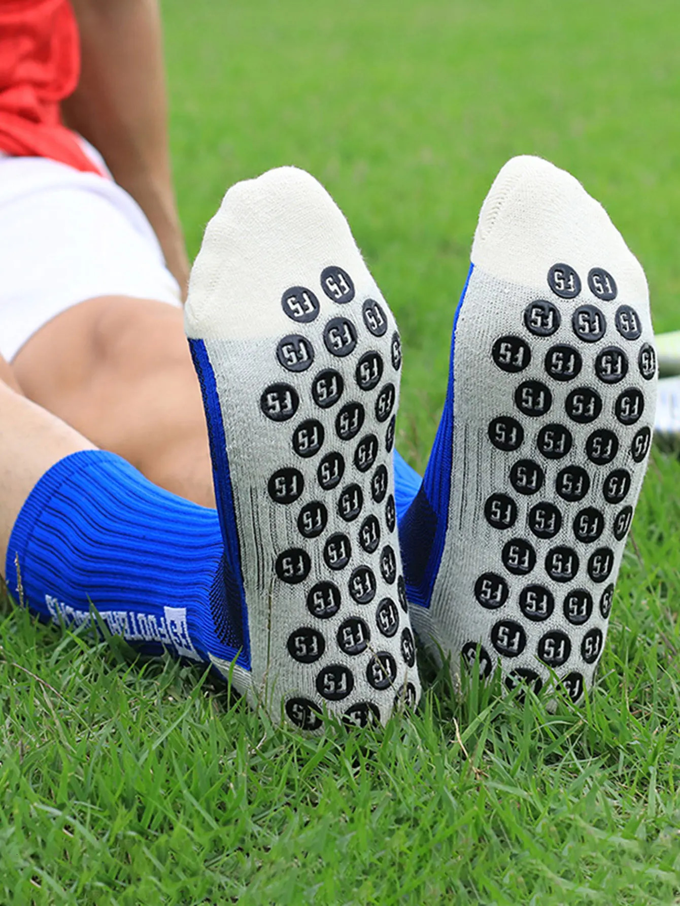 4 pairs of FS and TC mid tube glued football socks for sports training and competition non slip and breathable socks 250219