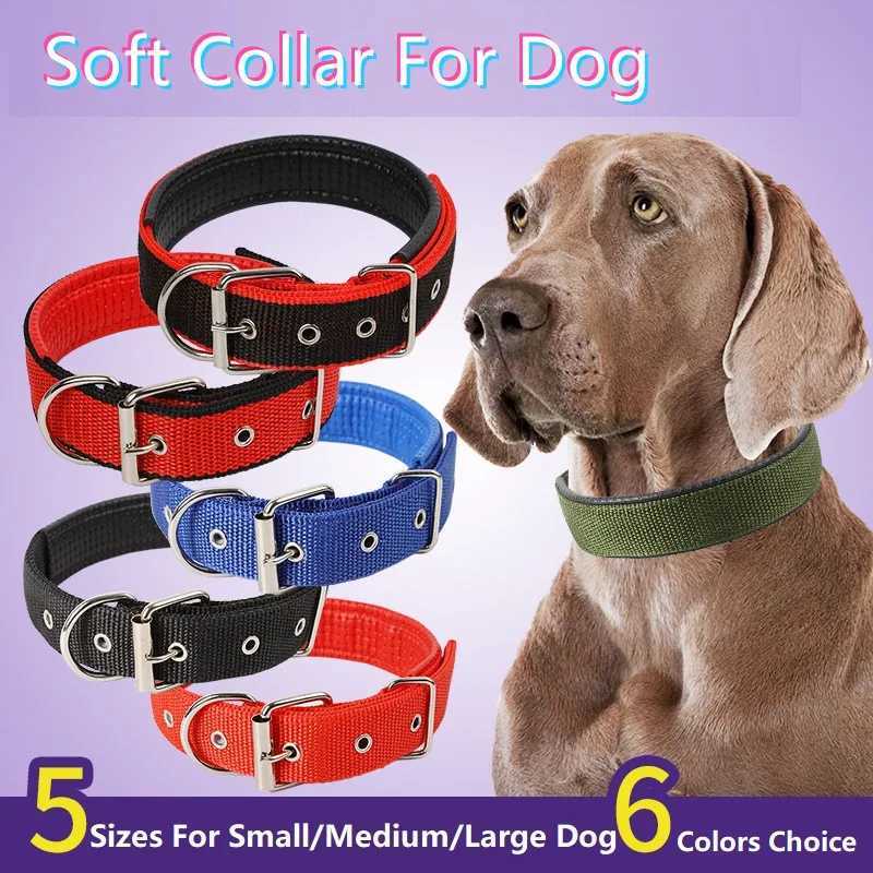 Pet Dog Collar Soft Cotton Adjustable Collar For Dog Cat Accessories Small Large Dog Collars Golden Retriever Dulldog S-XL Size W250219