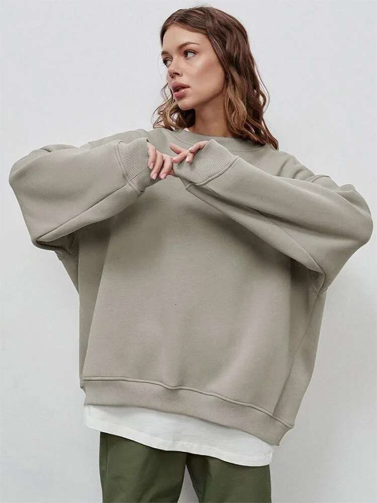 Hoodies & Sweatshirts for Women Autumn Winter Thick Warm Fleece Sweatshirt Girls Streetwear Loose Pullovers