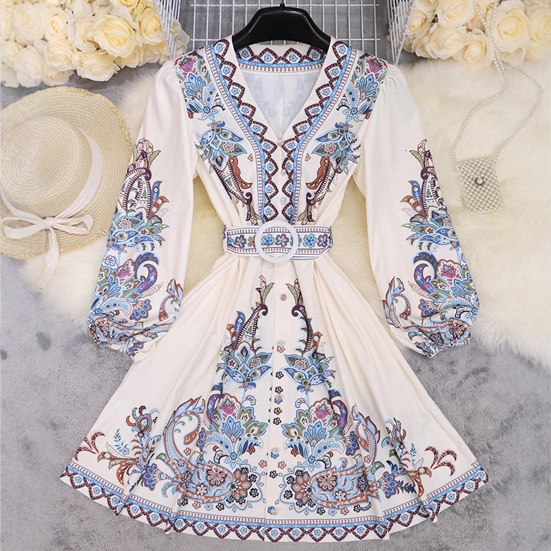 2025 Womens Dresses Spring Summer New Collection Fashion Casual Printed Bohemian Dress