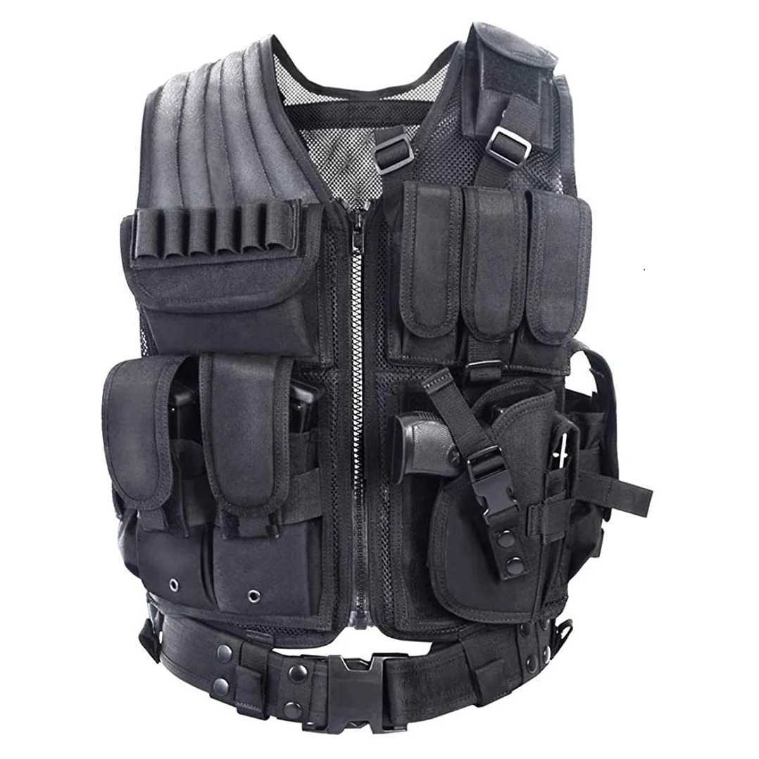 Tactical Vest Outdoor Ultra-Light Breathable Combat Training Vest Adjustable for Adults and ChildXJ250219