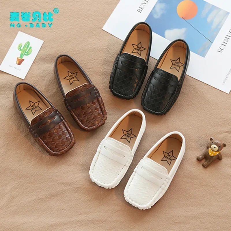 Toddler Moccasins Baby Boys Girls leather Shoes Vintage Fashion Soft Kids Loafers Children Flats Casual Boat Shoes Party Loafers 250219
