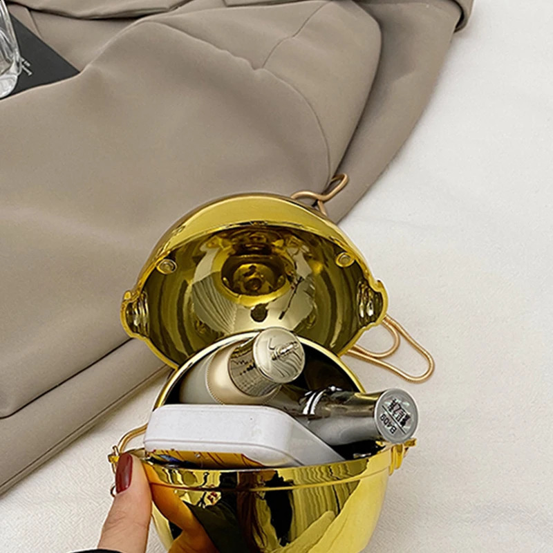 Creative Astronaut Shoulder Bag Fashion Exquisite Space Gift Bag Personalized Acrylic Long Chain Silver Gold Lady Mini Bag 250218