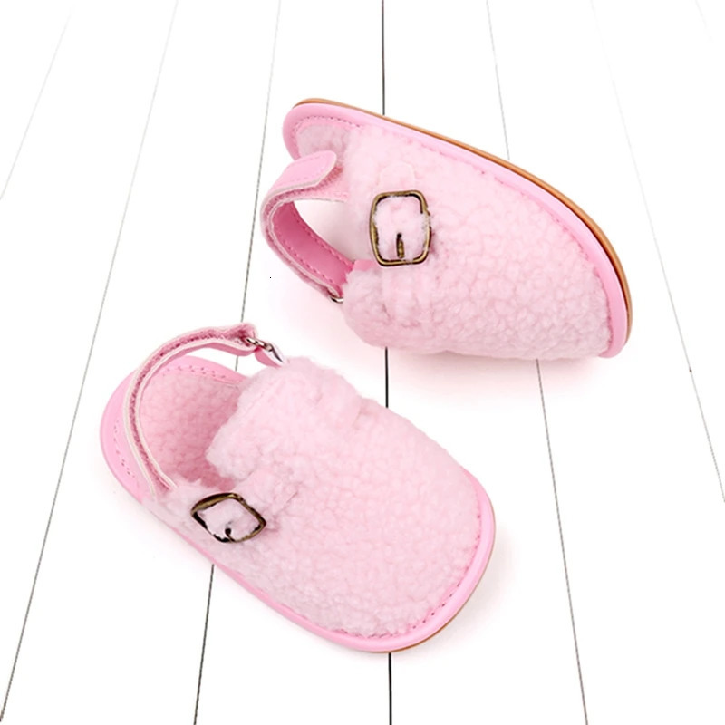 Cute Cartoon Animal Baby Slippers Cozy Fleece Anti-Slip Soft Sole Indoor Shoes for Infant Toddler First Walkers 250219