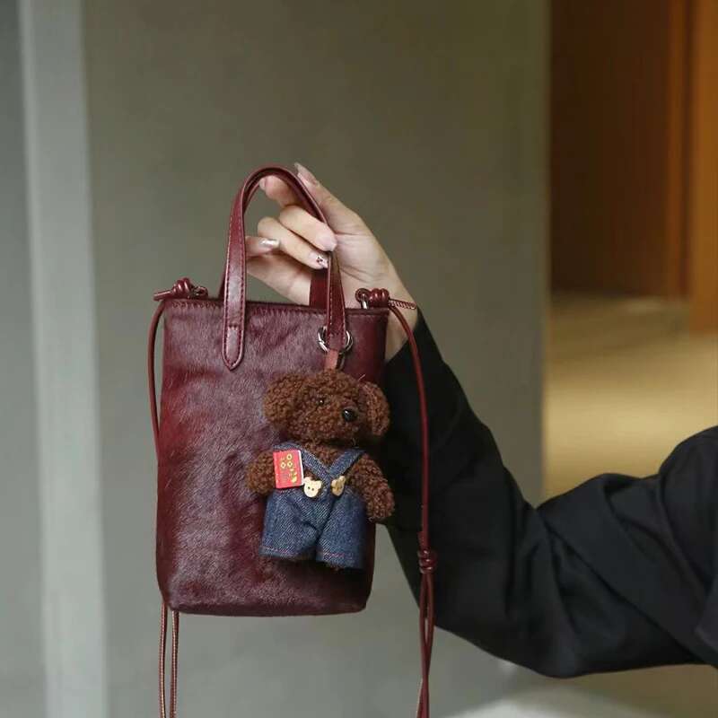 European And American Fashion High-End Horsehair Handbag Casual Versatile Mini Multi-Functional Shoulder Crossbody Bag For Women