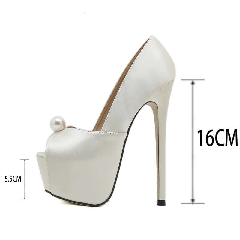 2025 Fashion String Bead Platform Pumps Women High Stiletto Heels Peep Toe Party Stripper Shoes atos De Mujer