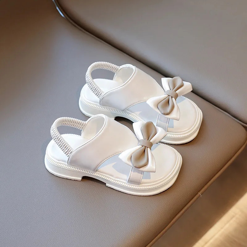 Summer Childrens Sweet Sandals for Girls Fashion Korean Style Soft Bottom Anti slip Unique Bow Cool Open Toe Beach Shoes 250219