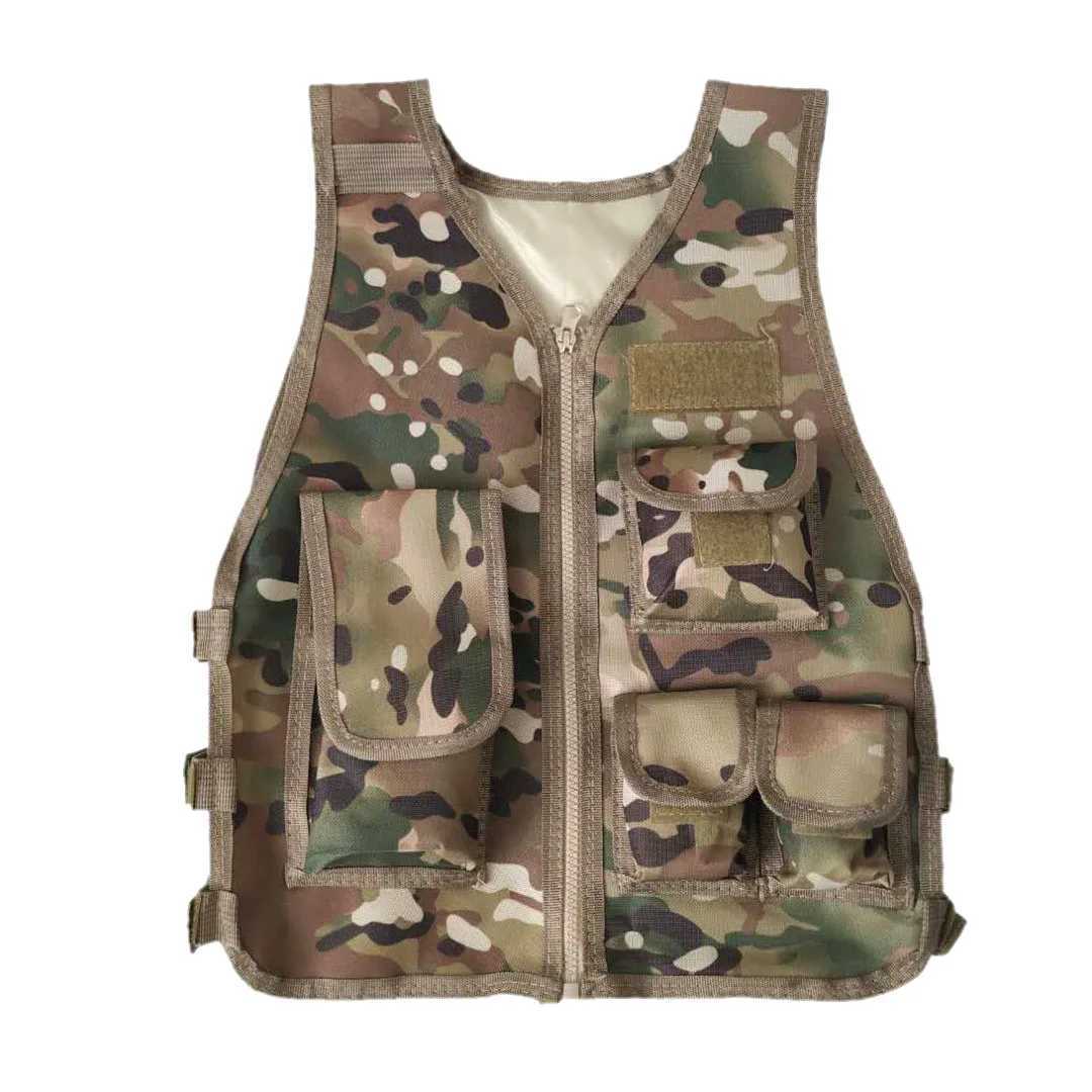 Children Summer Camping Training Camouflage Tactical Vest Body Armor Kids Outdoor Performance CS War Game Hunting WaistcoatXJ250219