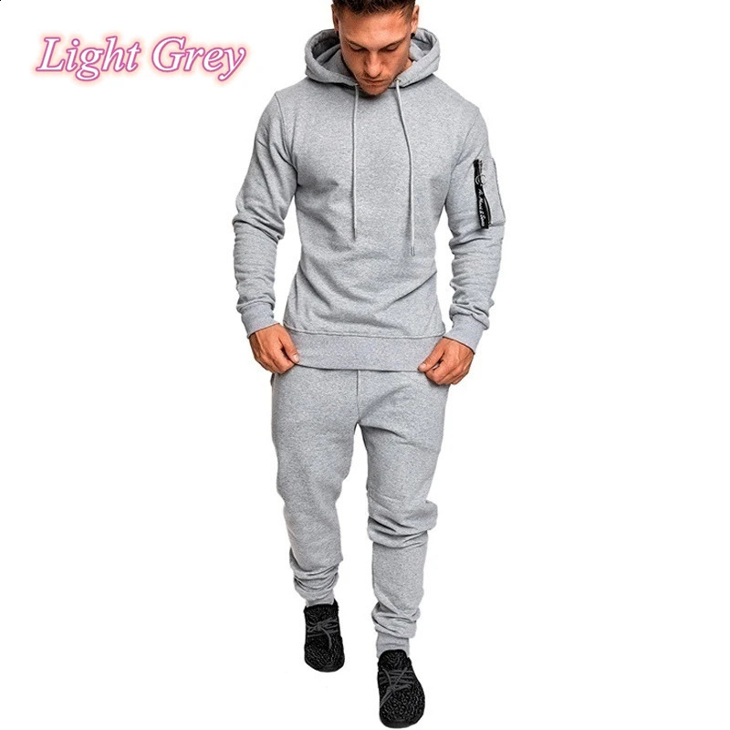 Autumn Camouflage Grey Mens Outfits Hoodies Winter Casual Sports Sweatpants Hooded High Quality Pant Camo Tracksuit 2pcs Set 250218