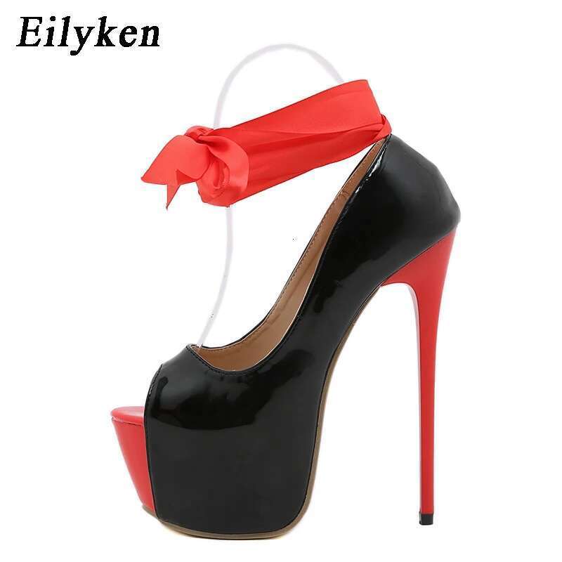 Sexy Thin Heels Woman Pumps Fashion Round Toe Sgback Ankle Strap Party Nightclub Stripper Platform Shoes