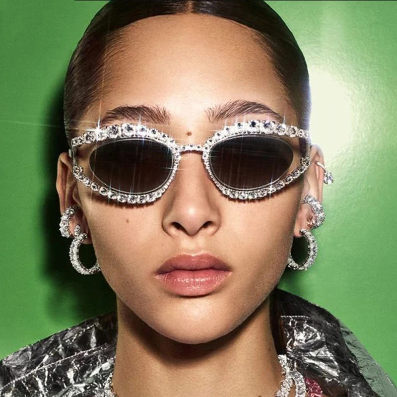 Fashion Vintage Y2K Diamond Sunglasses Women Cat Eye Sun Glasses Trending Sexy Ladies Shades UV400 250218