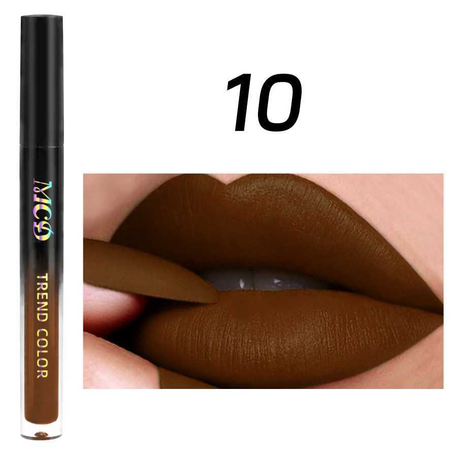 Rich pigment matte velvet brown lip color - non stick durable velvet smooth finish - moisturizing lip glue and lipstick MW250219