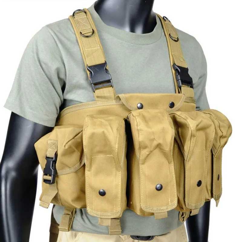 Outdoor Chest Rig AK 47 Magazine Carrier Pouch CS Wargame Paintball Hiking Hunting VestXJ250219