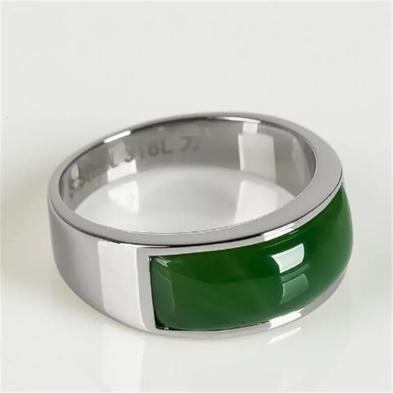 est Tian Biyu Saddle Open Ring S925 Silver Inlaid Emerald National Style Natural JadeiteElegant Jade Fine Jewelry 250218