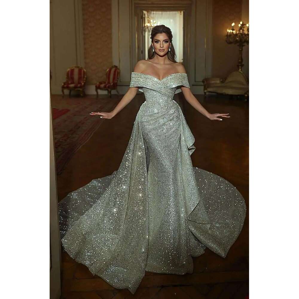 Princess Wedding Dress Mermaid Off Shoulder Strapless Sequined Sleeveless or-Length Bridal Gowns Vestido De Noiva Custom Made