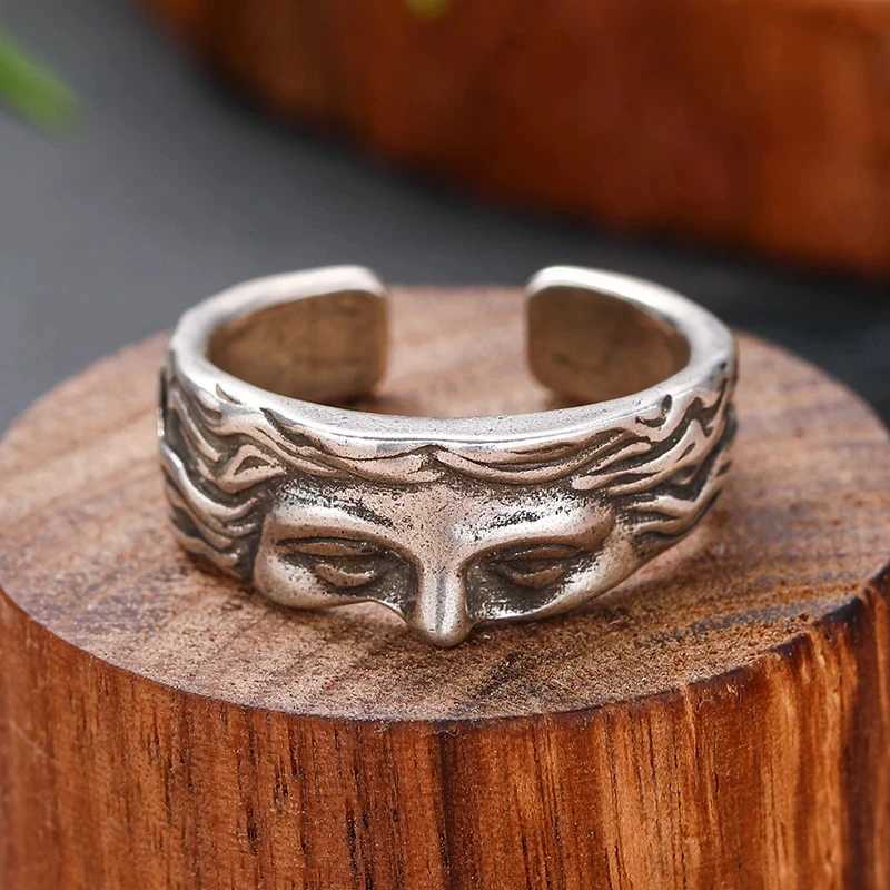 Vintage Venus Half Face Adjustable Rings for Men Women Literary Sculpture Silver Color Creative Ring Party Jewelry AccessoriesXJ250219