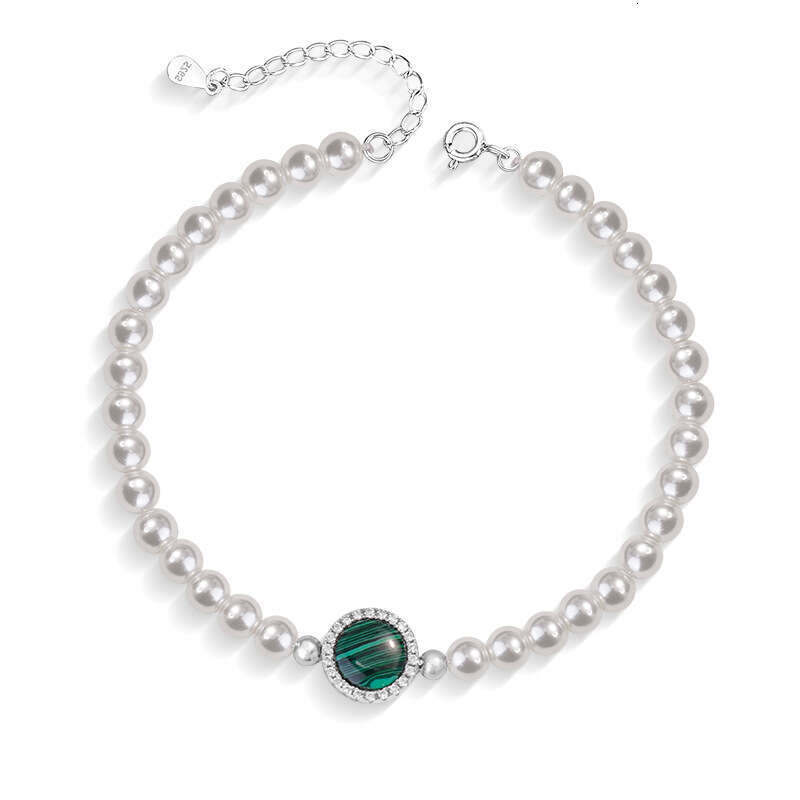 Pea stone pure sier necklace for women with niche design, light style, Shijia pearl collarbone chain, ins high-end pendant