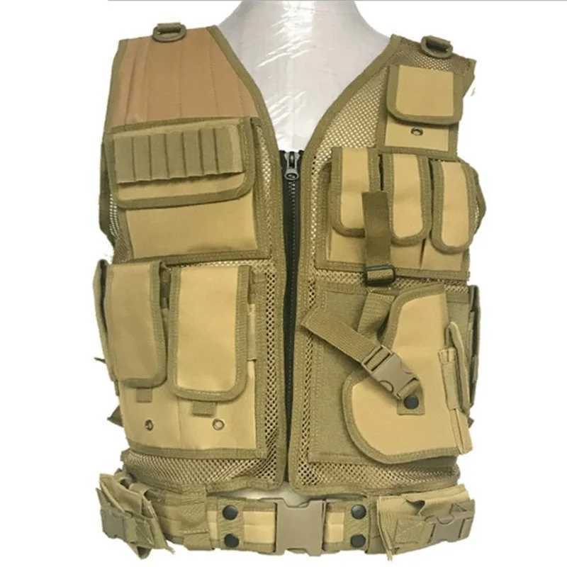 Police Tactical Vest Outdoor Camouflage Military Combat Training Hunting Vest Airsoft Army Paintball Molle Vest Holster GearXJ250219