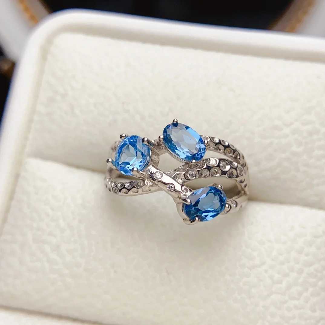 FS 4*6mm Natural Topaz Ring for Women S925 Sterling Silver Fine Charm Weddings Jewelry Gift MeiBaPJ With CertificateXJ250219
