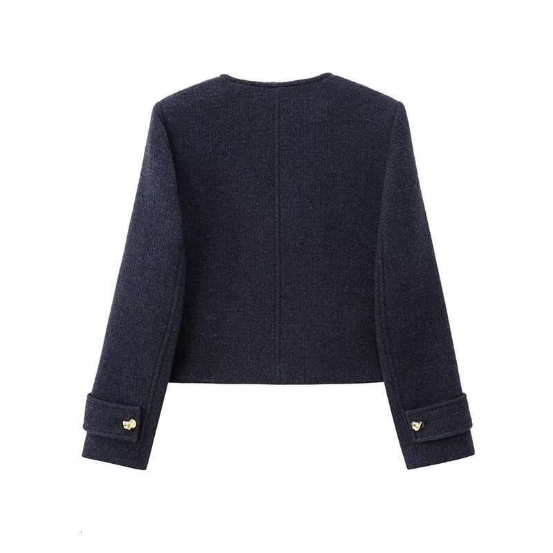 Elegant Women's Two Pieces Set Blazer Skirts Suits O-Neck Double-Breasted Outerwear Pocket Midi Skirt Lady New In Matching Sets