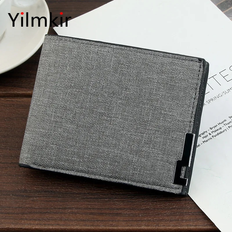 Mens Multifunctional Canvas Wallet Leisure Travel Lightweight Portable Short Style All Match Male Credit Card Holder Coin Purse 250218