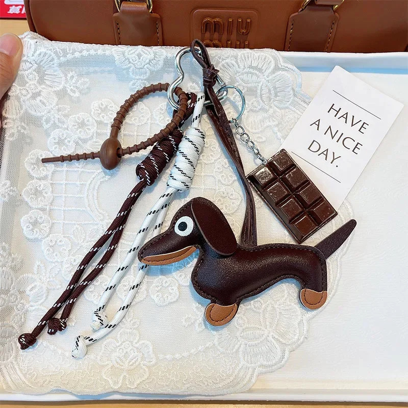 Braided Rope Bag Pendant For Women Bags High-Grade Keychain Pendant Ruths Same Style Dachshund Pendant Suitable Bag Accessories 250214
