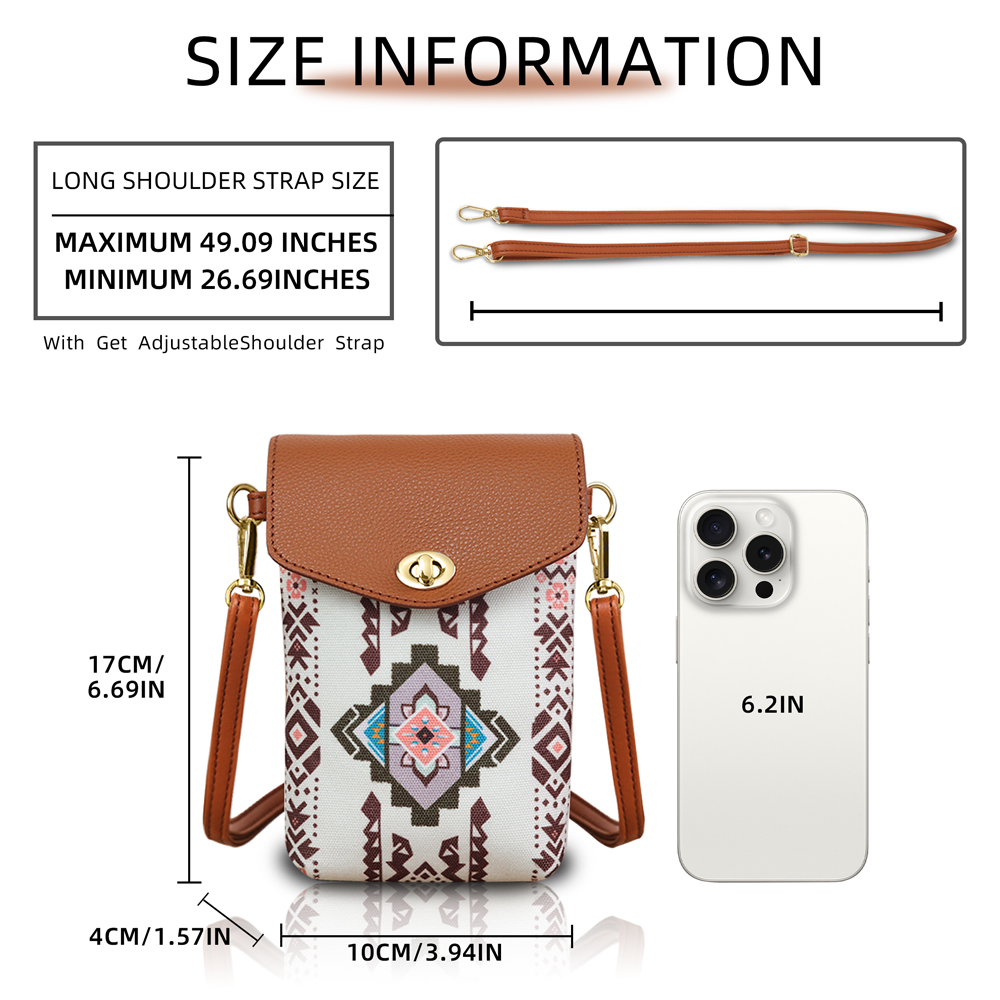 Fashionable Retro Bohemian Style Crossbody Bag, Lightweight & Portable Women Phone Pouch, Suitable As Gift