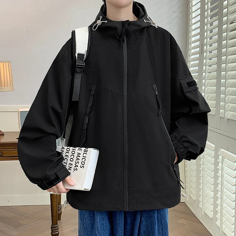 Autumn Mens Jacket Korean Fashion Casual Hooded Coat Spring Wearresistant Outdoor Jackets Street Trend Large Size M8XL 250210