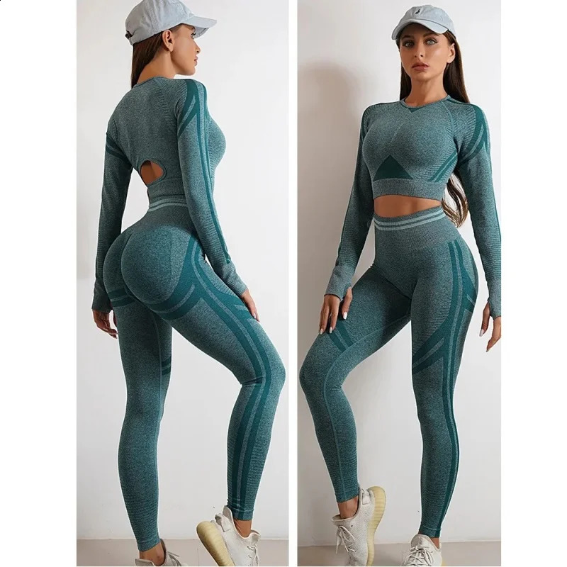 Yoga Long Sleeve Leggings Pants Seamless Gym Sports Active Wear Women Push Up Sportswear Fitness Workout Clothes Separately Sold 250219
