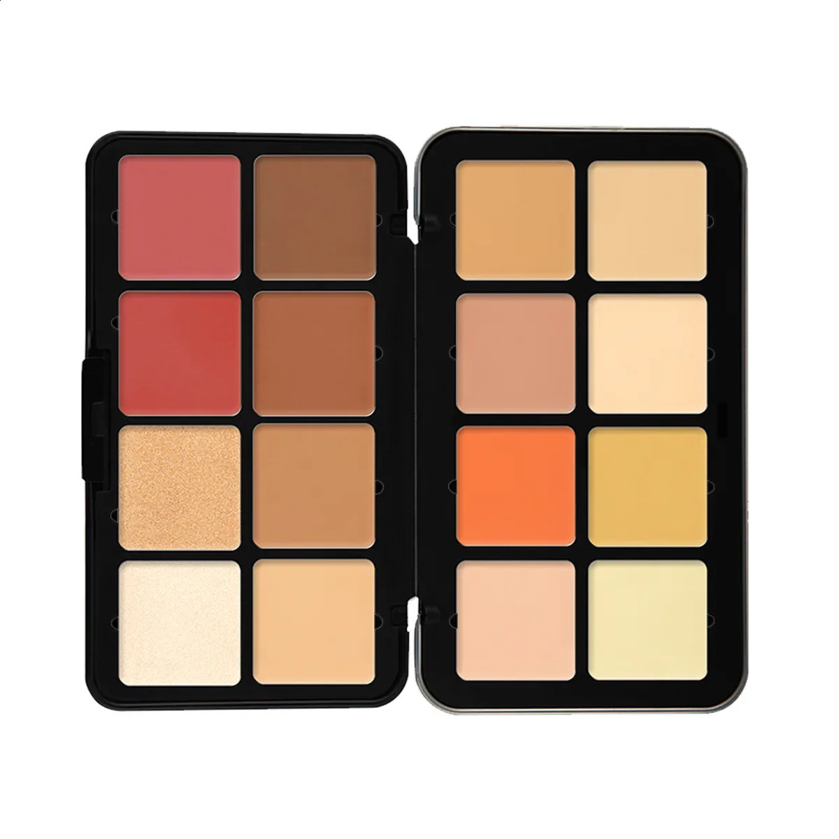 16-Color Iron Box Concealer Plate Natural Non-Stuck Powder Multi-Purpose Matte Highlight Concealer Blush Palette Bronzer 250214