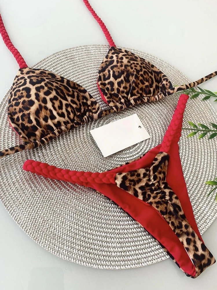 RUOTONGSEPT Swimwear Women Leopard Print Brazilian Bikini Set Sexy Thong Swimsuit Two Pieces Bathing Suit 2023 Beach Wear 250219