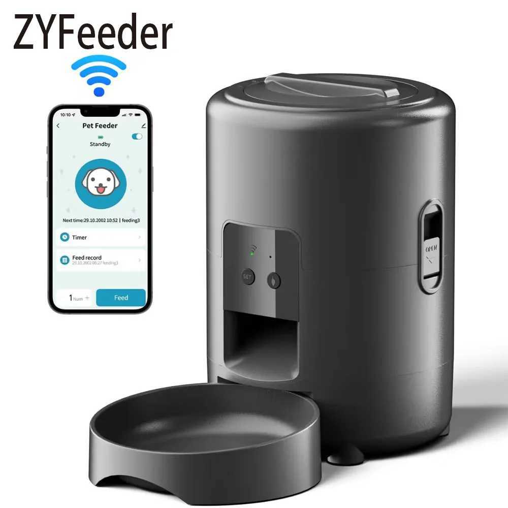 Dog Feeders 2L TuYa APP Automatic Pet Feeder Button Version Auto Cat Food Dispenser Smart Control Pet Feeder For Cats Dog Dry Food Bowl H250218