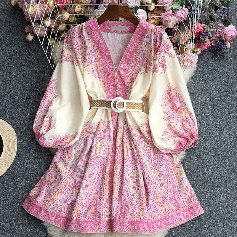 2025 Womens Dresses Spring Summer New Collection Fashion Casual Printed Bohemian Dress