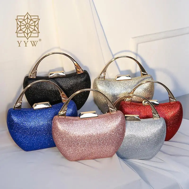 Sequin Royal Blue Evening Bags y Purses Clutch For Women Wedding Party Top Handle Handbag Ladies Sparkly Rhinestone 250218