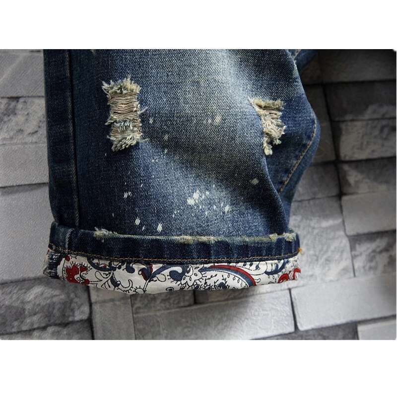 Ripped Shorts Summer New Blue Men Vintage Ripped Short Jeans Streetwear Hole Slim Denim Shorts Male Brand Clothes Big Size 28-36 38 40