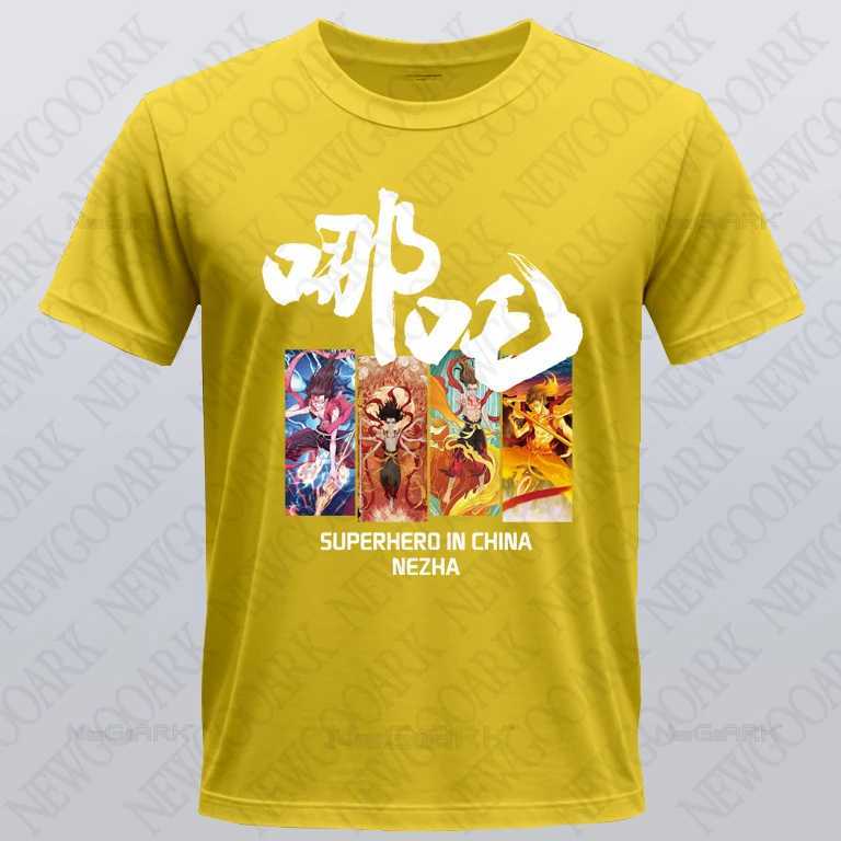 Movie T-shirt Nezha Superhero Printed Graphic Mens and Womens Cotton Casual Shirt Short Sleeve M250218