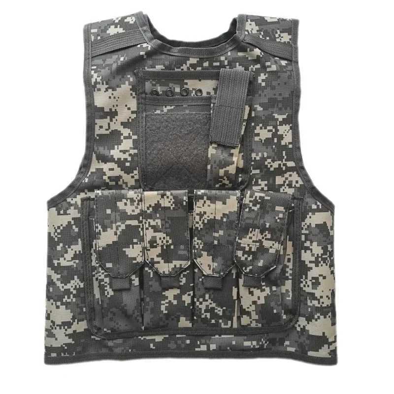 Children Combat Camouflage Vest Kids Airsoft Vests Outdoor Paintball Tactical Waistcoat CS Gear Boys Girl Sniper UniformXJ250219
