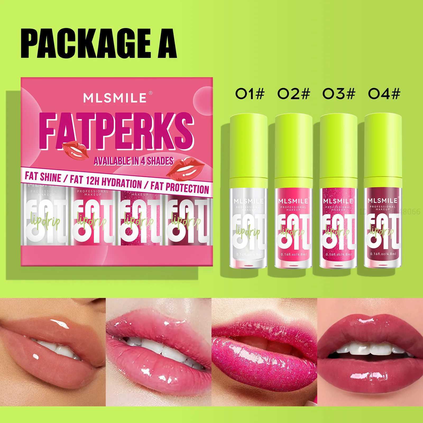 4Pcs/Set Jelly Lip Plumping Oil Transparent For Lasting Moisturizing Lip Care Hydrating Lip Glaze Make Up Liquid LipstickW250219