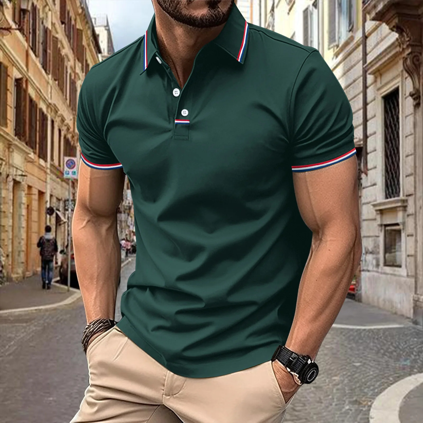 Outdoor Summer -selling Men Comfortable Breathable Quick Drying Shirt T-shirt POLO Travel Business Fashion Sports 250218