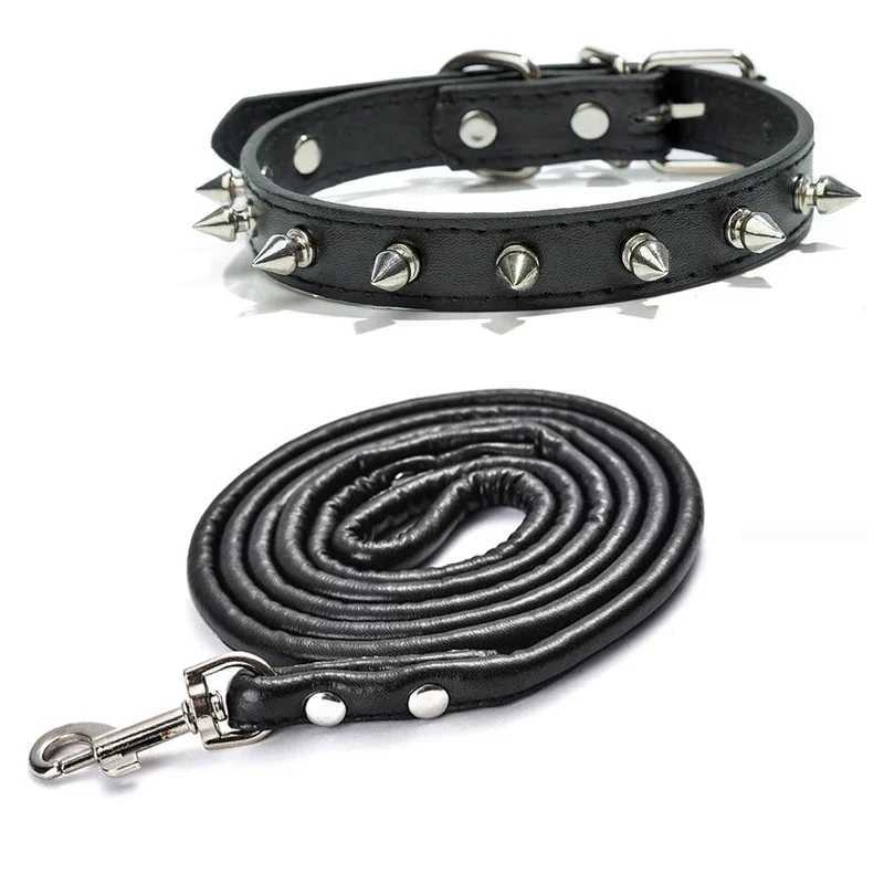Harp Spiked Studded Leather Dog Collars Pu For Small Medium Large Dogs Pet Collar Rivets Anti-Bite Pet Products Neck Strap W250219