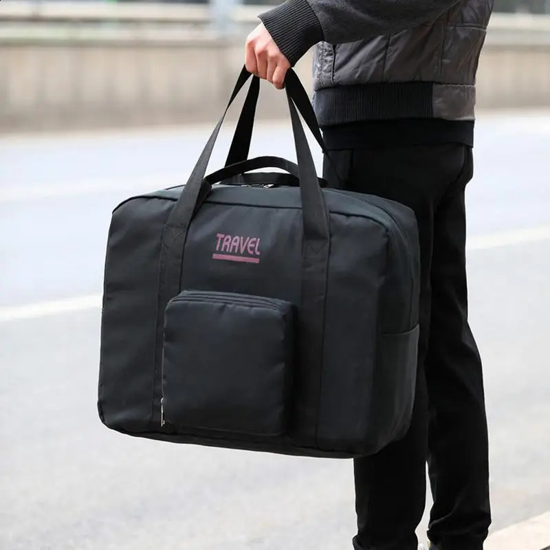 Foldable Travel Bag Travel-Friendly Tote Bag With Large Capacity Lightweight Gym Bags With Two Way Zipper For Exercising 250214