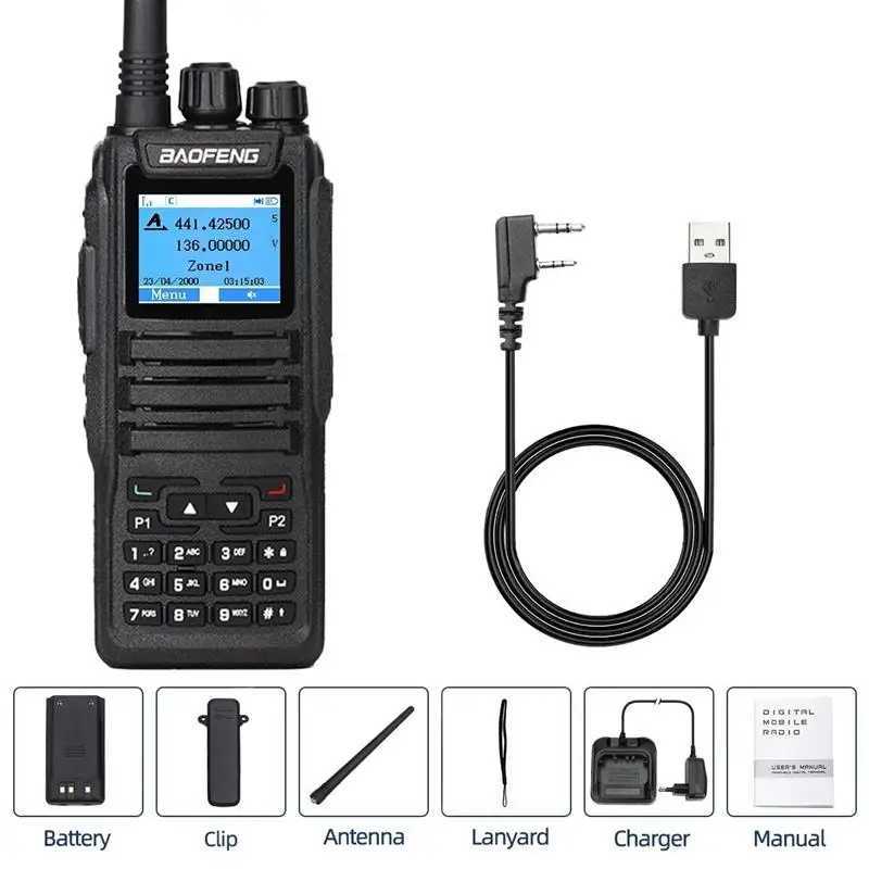 Top DMR DM 1701 Digital Walkie Talkie Dual Mode Analog Two Way Radio Open GD77 Dual Time Slot Tier 1+2 Ham Radio DR 1801XJ250219
