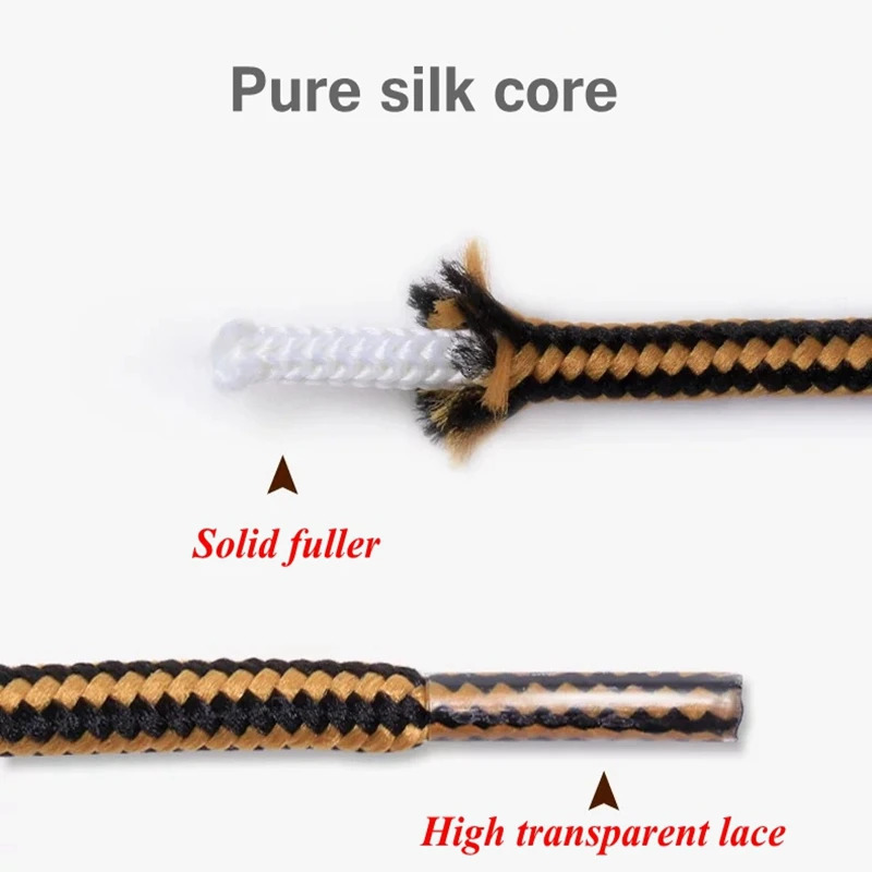 1 Pair Round Shoelaces Martin Boots Shoe Laces Striped Double Color Apply to High Gang Casual Shoes Cotton Shoelace 18 Colors 250219